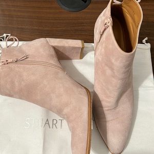 Beautiful Blush Pink Suede Stuart Weitzman booties
